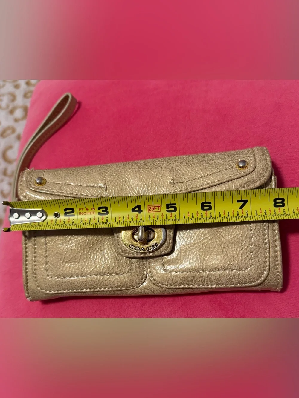 COACH Metallic Gold Leather Wallet Women’s